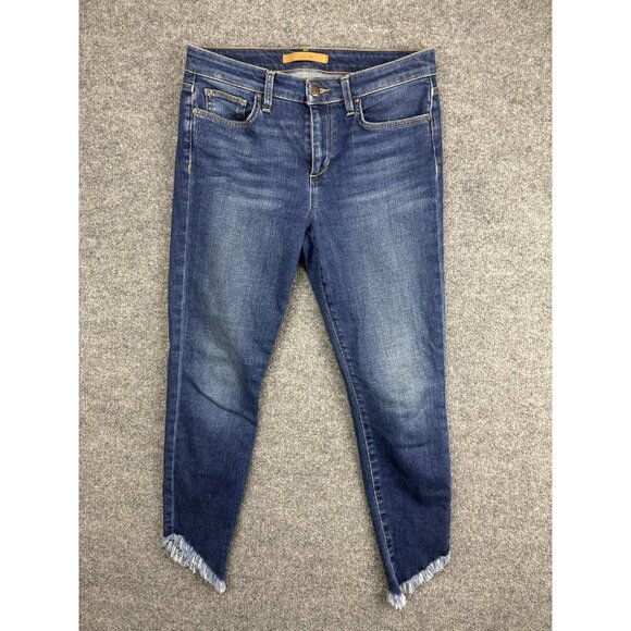 Joe's Jeans The Icon Jeans Womens 28 Mid Rise Skinny Ankle Frayed Hem Stretch - Picture 1 of 8